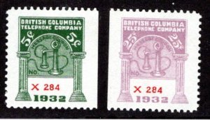 BCT106, BCT107, MLH, NGAI, 1932, 5c & 25c, matching serial #, Canada