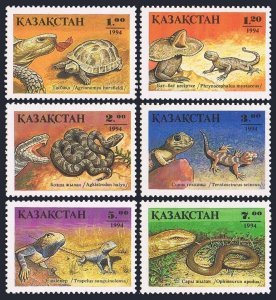 Kazakhstan 83-88,89,MNH.Michel 51-56,Bl.2.Reptiles 1994.Tortoise,Varanus griseus