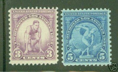 USA Scott 718-9 MH* 1932 LA Olympic Stamp set