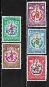 Laos 1968 WHO 25th anniversary Sc 163-167 MNH A2283