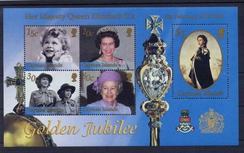 2002 Scouts Girl Guides Cayman Islands QEII Golden Jubilee m/s 