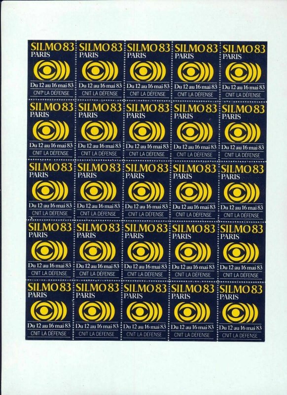 FRANCE Venice Paris Silmo Auto Poster Labels Sheets Cinderellas 1980s MNH(FY 755