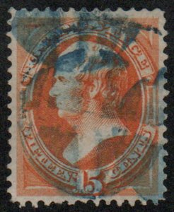 USA #163 XF-SUPERB, blue cork cancels, beautifully centered, GEM! Retails $150