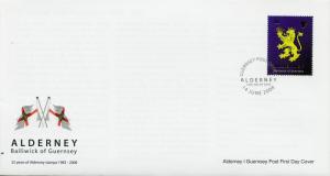 Alderney 2008 FDC 25 Years of Alderney Stamps 1v Set Cover £5 High Value Stamp