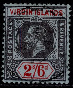 BRITISH VIRGIN ISLANDS GV SG76, 2s 6d black & red/blue, VFU. Cat £55. CDS