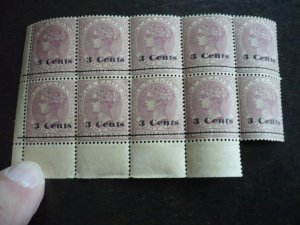 Stamps - Ceylon - Scott# 155 - Mint Never Hinged Block of 10 Stamps