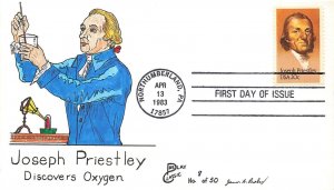 2038 20c JOSEPH PRIESTLEY - Hand Painted James B. Paslay cachet