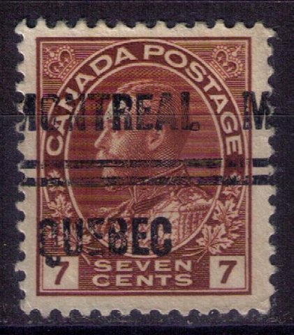 CANADA Sc #114 Precancel Montreal/Quebec F-VF