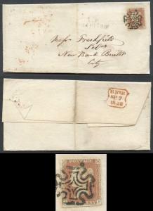 1841 Penny Red (JF) Plate 24 on Cover
