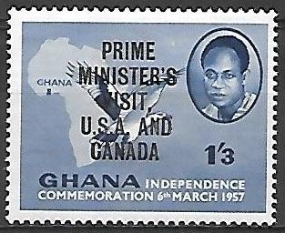 Ghana 1958 Independence, Visit Overprint, 1sh3p, mlh, Scott #31