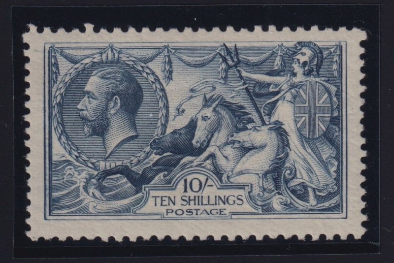 Great Britain Sc #181 (1918-19) 10/- grayish-blue Seahorse Mint VF NH (SG 417)