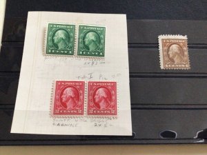 United States Washington 1911-12  unused stamp pairs & 4 cent A13343