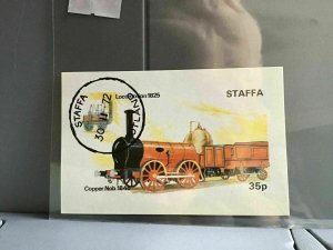 Staffa Scotland Locomotion Copper Nob   cancelled  stamp sheet  R25409 