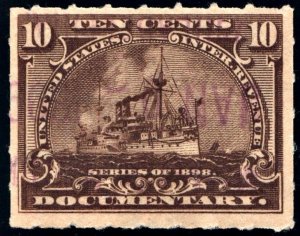 R168 10¢ Documentary Stamp (1898) Used