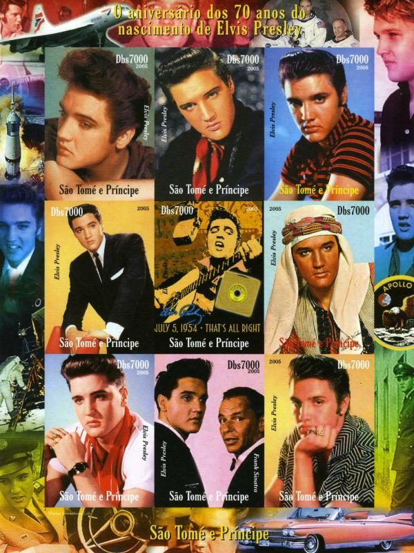 Sao Tome & Principe 2005 Elvis Presley Sheet Imperforated MInt (NH)