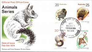 Australia FDC 1974 - Animal Series / Richard Gates Cachet - Melbourne - F64291