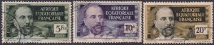 French Equatorial Africa 1937 Sc 70-2 set high values used