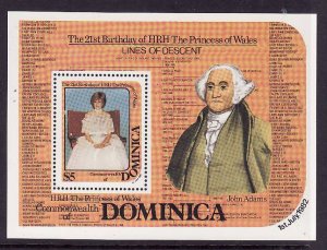 Dominica-Sc#776-unused NH sheet-Princess Diana-1982-