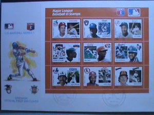 GRADANA-MAJOR LEAGUE BASEBALL IN STAMPS SHEET FDC-MNH-VF VE SHIP TO WORLDWIDE