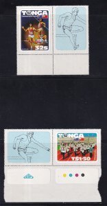 Tonga   #524-525 MNH  1982  Commonwealth games Brisbane   self-adhesive