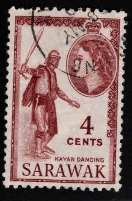 SARAWAK Scott 199 Used QE2 Kayan Dancing stamp