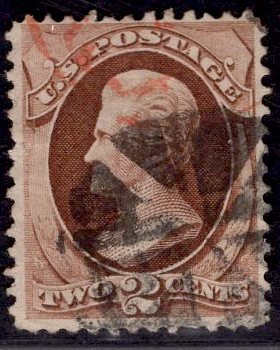 US Stamp #146 2c Red Brown Jackson USED SCV $17.20