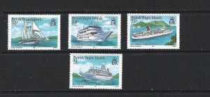 BRITISH VIRGIN ISLANDS - 1986 CRUISE SHIPS - SCOTT 524 TO 527 - MNH