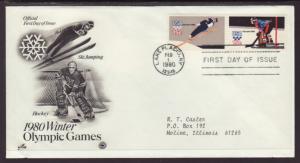 US Ski Jumping Olympics 1984 PCS Typed FDC BIN