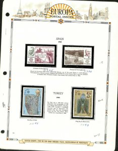 Europa Stamp Collection on 15 White Ace Pages, Mint NH Set, 1983