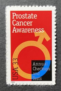 U.S. 1999 #3315, Prostate Cancer Awareness, MNH.