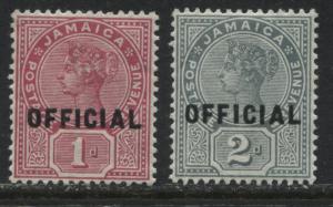 Jamaica QV 1890 1d & 2d overprinted Official mint o.g.