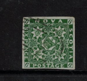 Nova Scotia #5 Very Fine Used Minute Thin & Corner Bend **With Certificate**