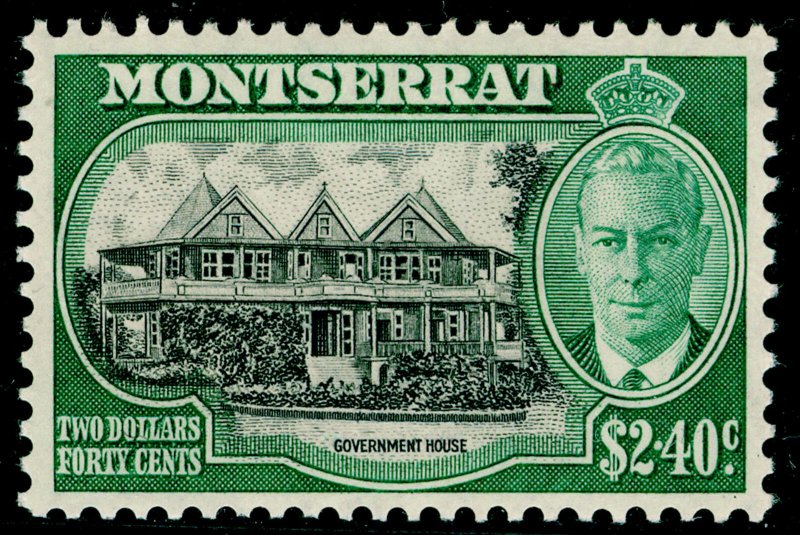 MONTSERRAT SG134, $2.40 black & green, LH MINT. Cat £18.