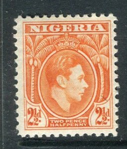 NIGERIA; 1938 early GVI portrait issue fine Mint hinged Shade of 2.5d. value