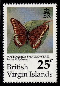 BRITISH VIRGIN ISLANDS QEII SG788, 1991 25c butterflies, NH MINT.