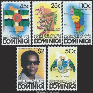 Dominica Scott 602-606 Mint never hinged.