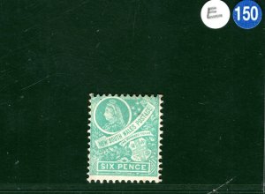 Australia States NSW QV SG.297fb 6d Emerald (1898) PERF 12 Mint MM c£29 EBLUE150