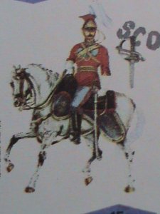 ​SCOTLAND-STAFFA STAMP-1974-MILITARY UNIFORMS SOLDIERS ON HORSE CTO-SHEET VF