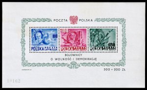 Poland Scott C26Cd Souvenir Sheet (1948) Mint NH VF, CV $325.00 C