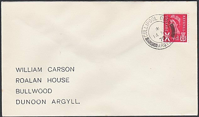 GB SCOTLAND 1970 cover CULLIPOOL / OBAN ARGYLL cds..........................K637