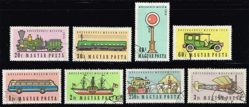 Hungary #1224-30;C201 Transport Museum Set of 8; CTO (3.05)