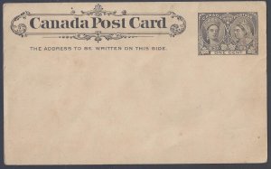CANADA 1897 ONE CENT QUEEN JUBILEE POSTAL CARD MINT SLIGHT CORNER BEND SEE SCANS