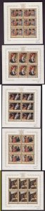 Cook Islands-S#170-4-five unused NH sheets-Paintings-Christmas-1966-