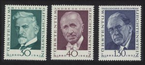 Liechtenstein Pioneers of Philately 3rd series 3v 1972 MNH SG#554-556