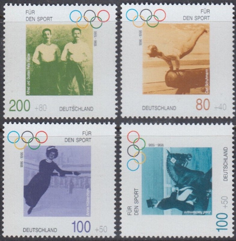 GERMANY Sc # B797-800- CPL MNH SET of 4 - 100th ANN of MODERN OLYMPIC GAMES