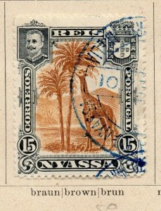 Nyassa 1901 Early Issue Fine Used 15r. NW-186894