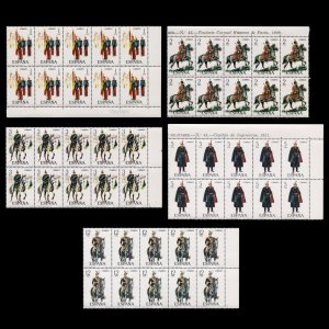 Spain 1978 Complete Set in Blocks of 10 Military Suits Edifil 2451/5 MNH Luxe
