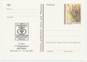 Postal stationery Austria 2001 World Jamboree Reunion - Bird - Owl