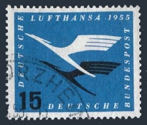 Germany C63, used. Michel 207. Air Post 1955. Lufthansa emblem.