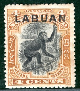 North Borneo LABUAN QV SG.112 Stamp 4c (1900-02) Mint MM LIME117